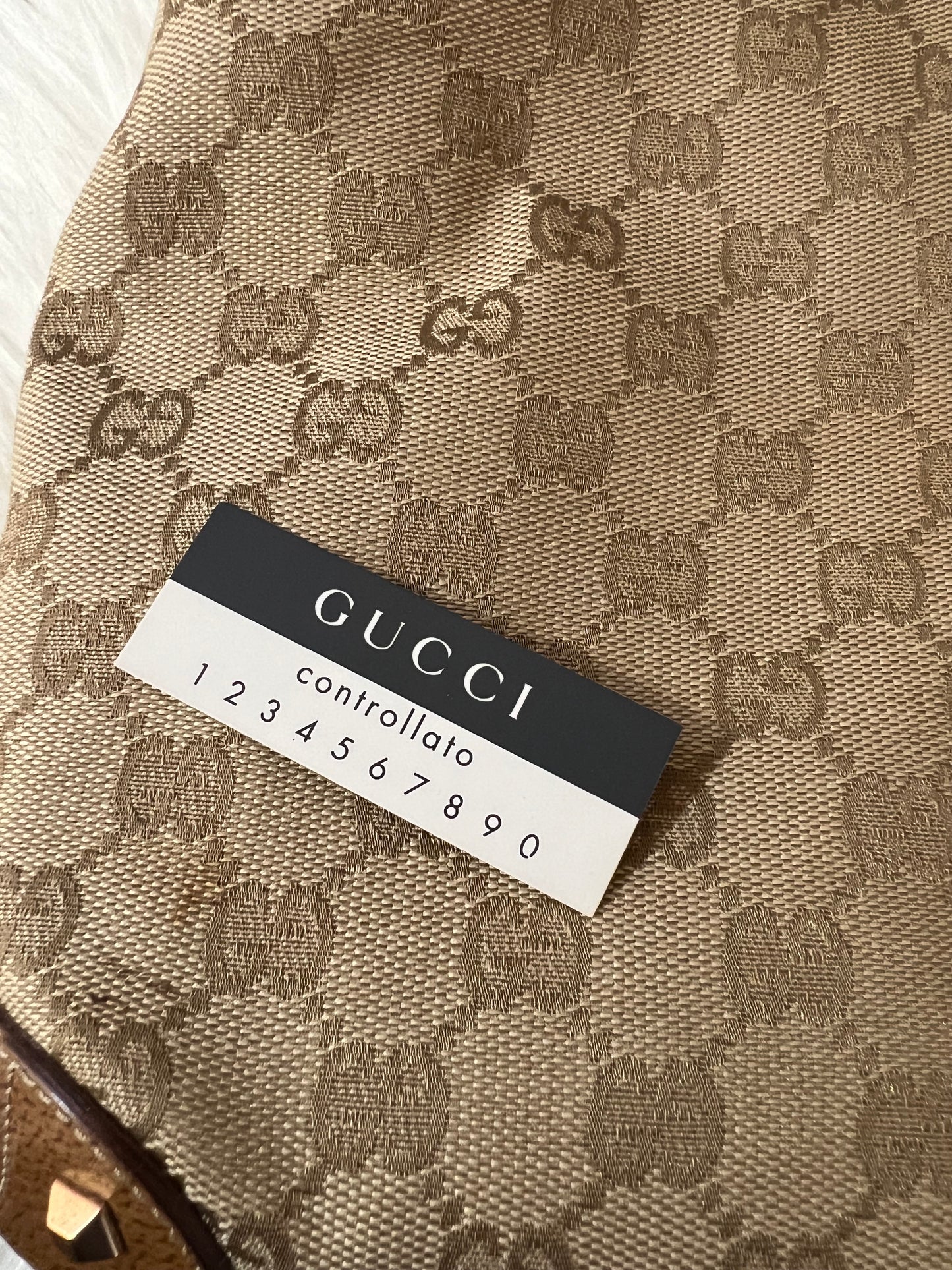Pre-Loved Gucci Gg Canvas Nailhead Jackie Shoulder Bag