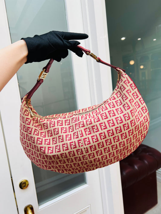 Pre- loved Vintage Fendi Croissant Hobo Shoulder Bag