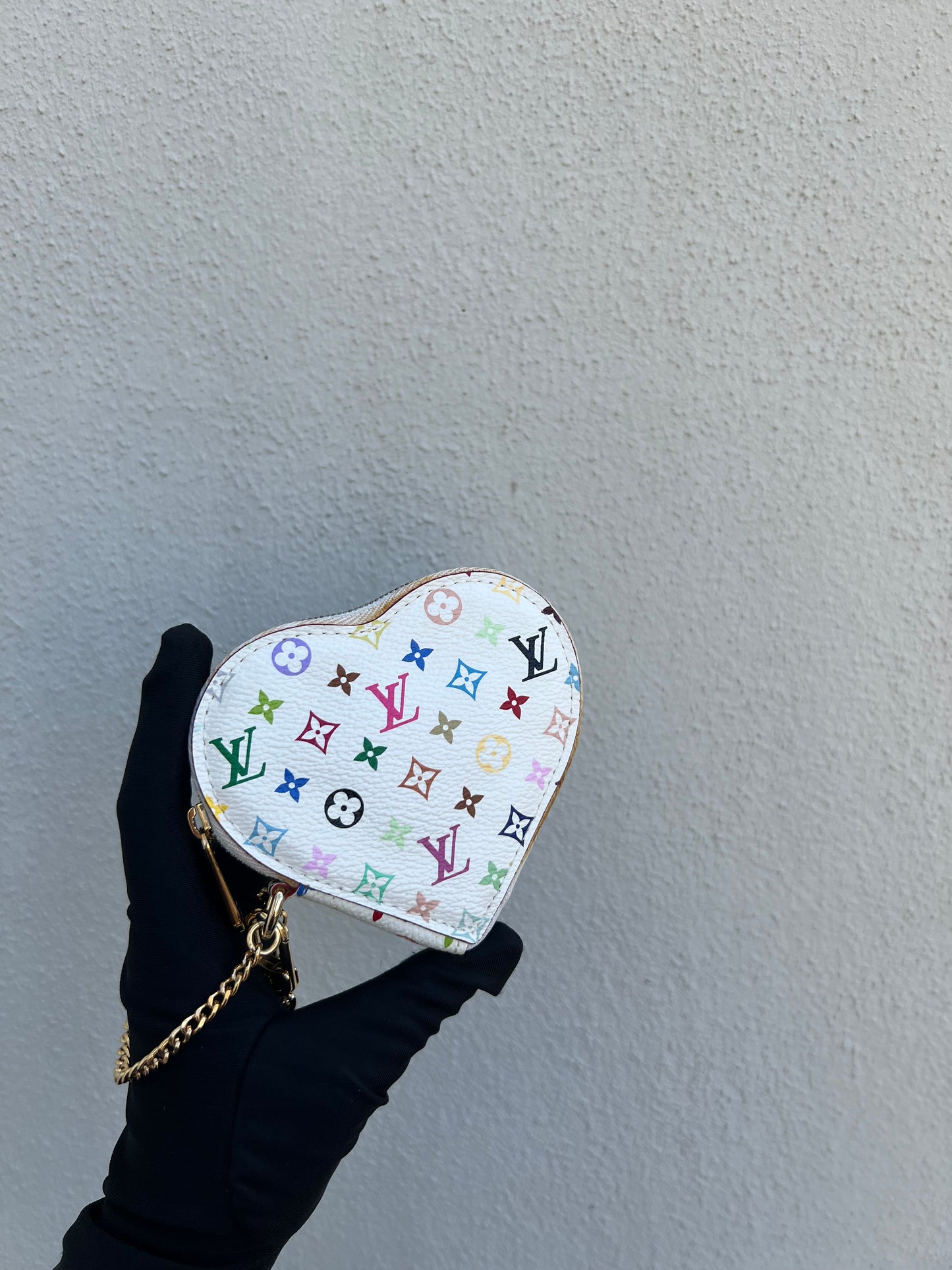Pre- loved Louis Vuitton x Murakami Limited Edition Monogram Multicolor Porte Monnaie Coeur Porte-Monnaie 2007