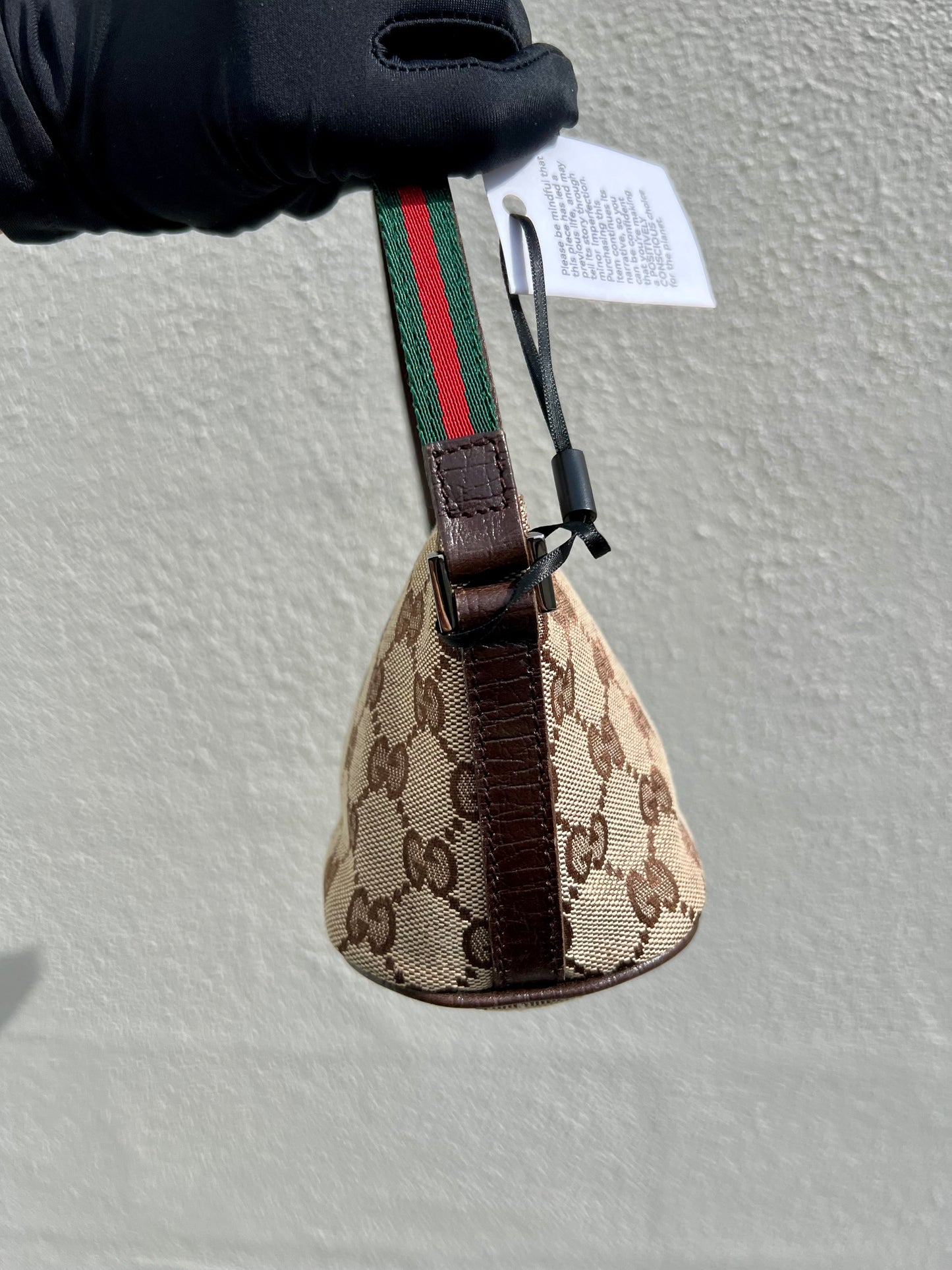 Pre-loved Gucci vintage GG Canvas Boat Baguette Bag