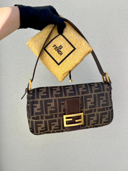 Pre-loved Fendi Vintage Zucca Baguette Handbag