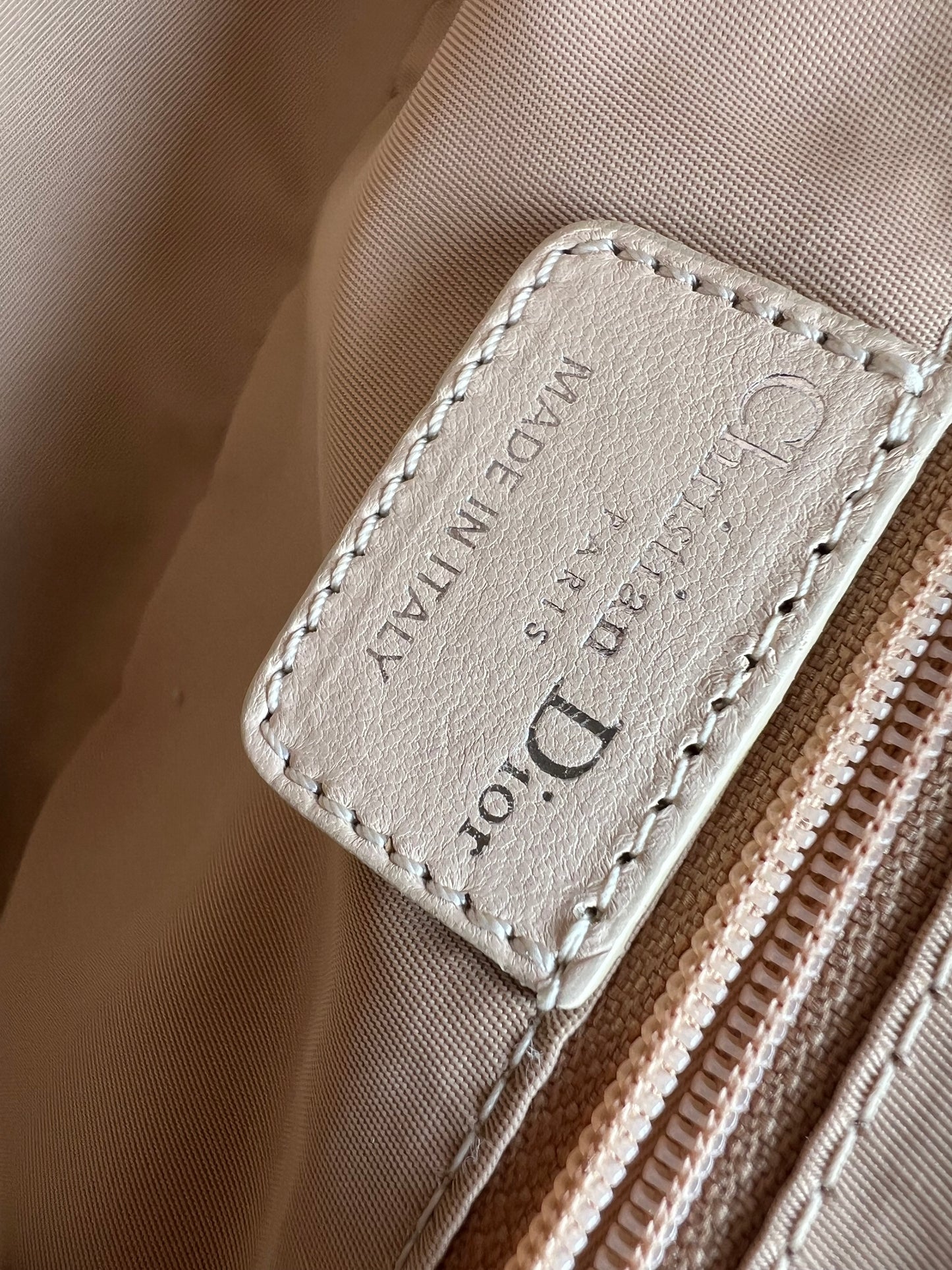 Pre-loved Dior Beige/White Coated Canvas Diorissimo Romantique Trotter Satchel 2008
