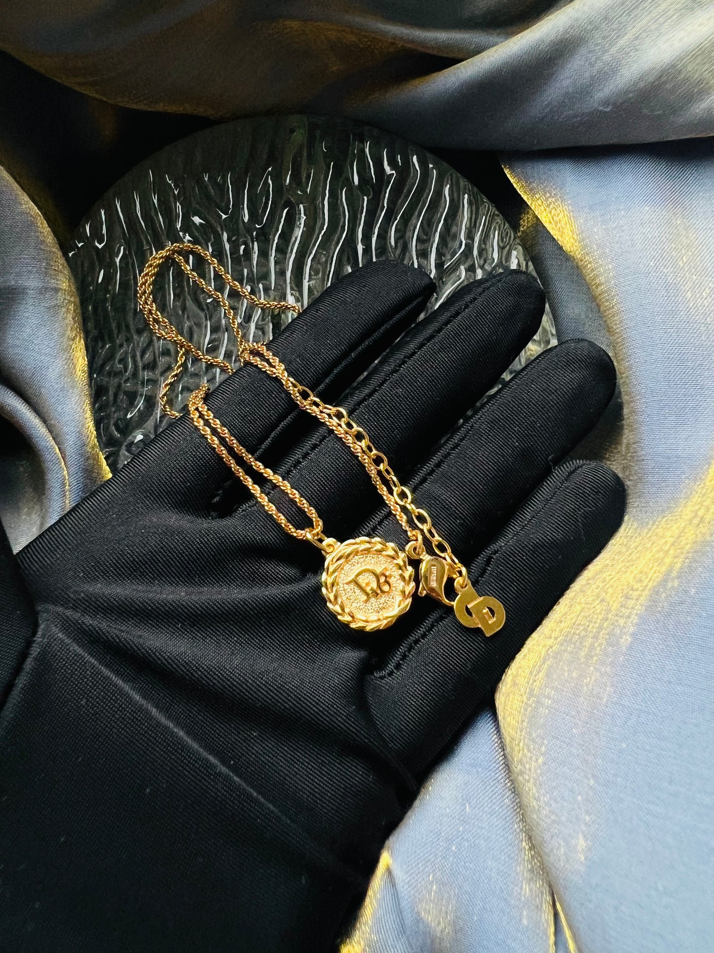 Pre-loved Christian Dior Vintage Logo-pendant Chain Necklace
