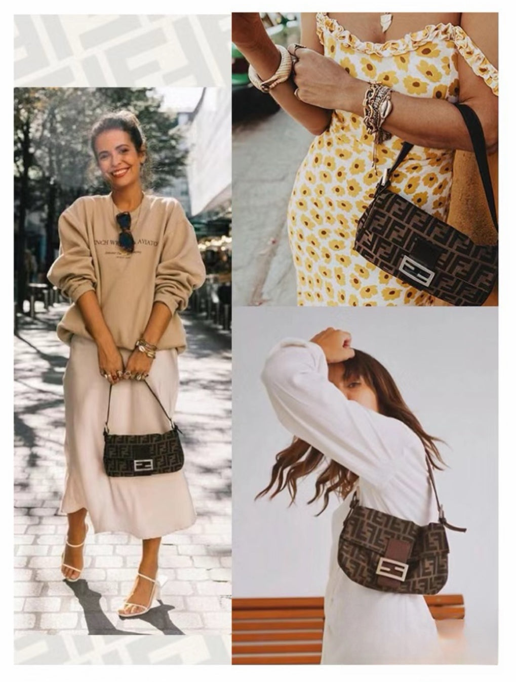 Pre-loved Fendi Vintage Zucca Baguette Handbag