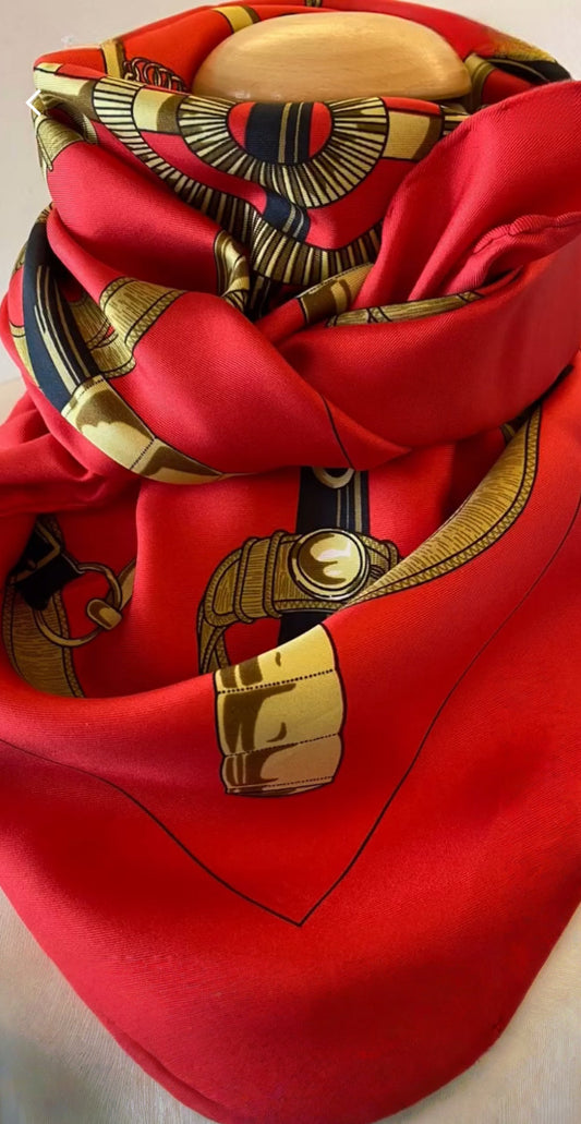 Pre-loved Hermès Vintage Silk Scarf EPERON D'OR By Henri D'origny