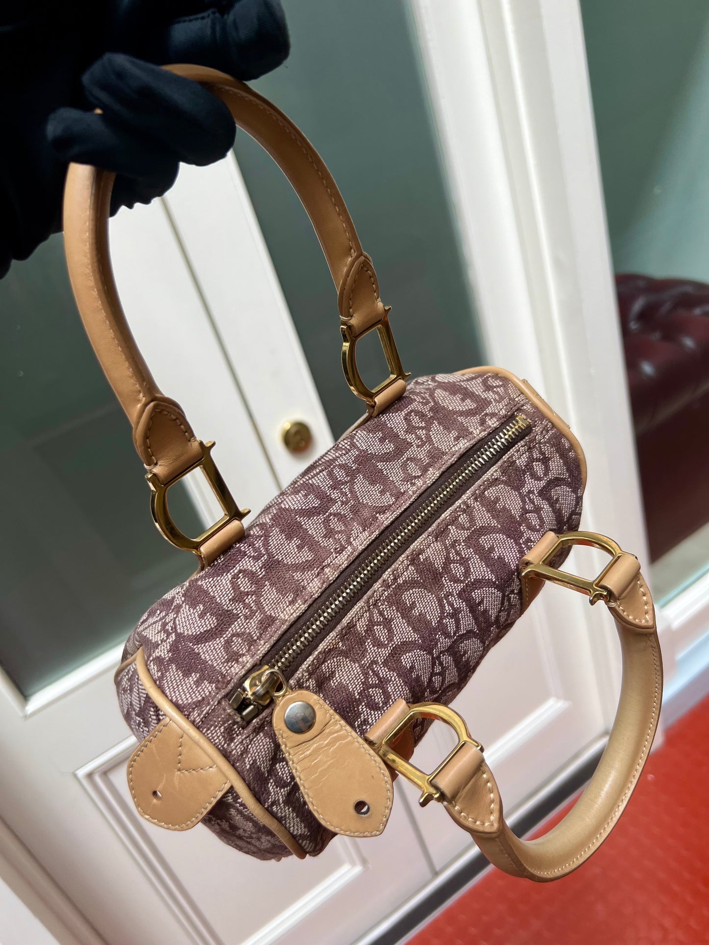 Christian Dior Trotter Boston Cloth Oblique Mini Handbag 2002