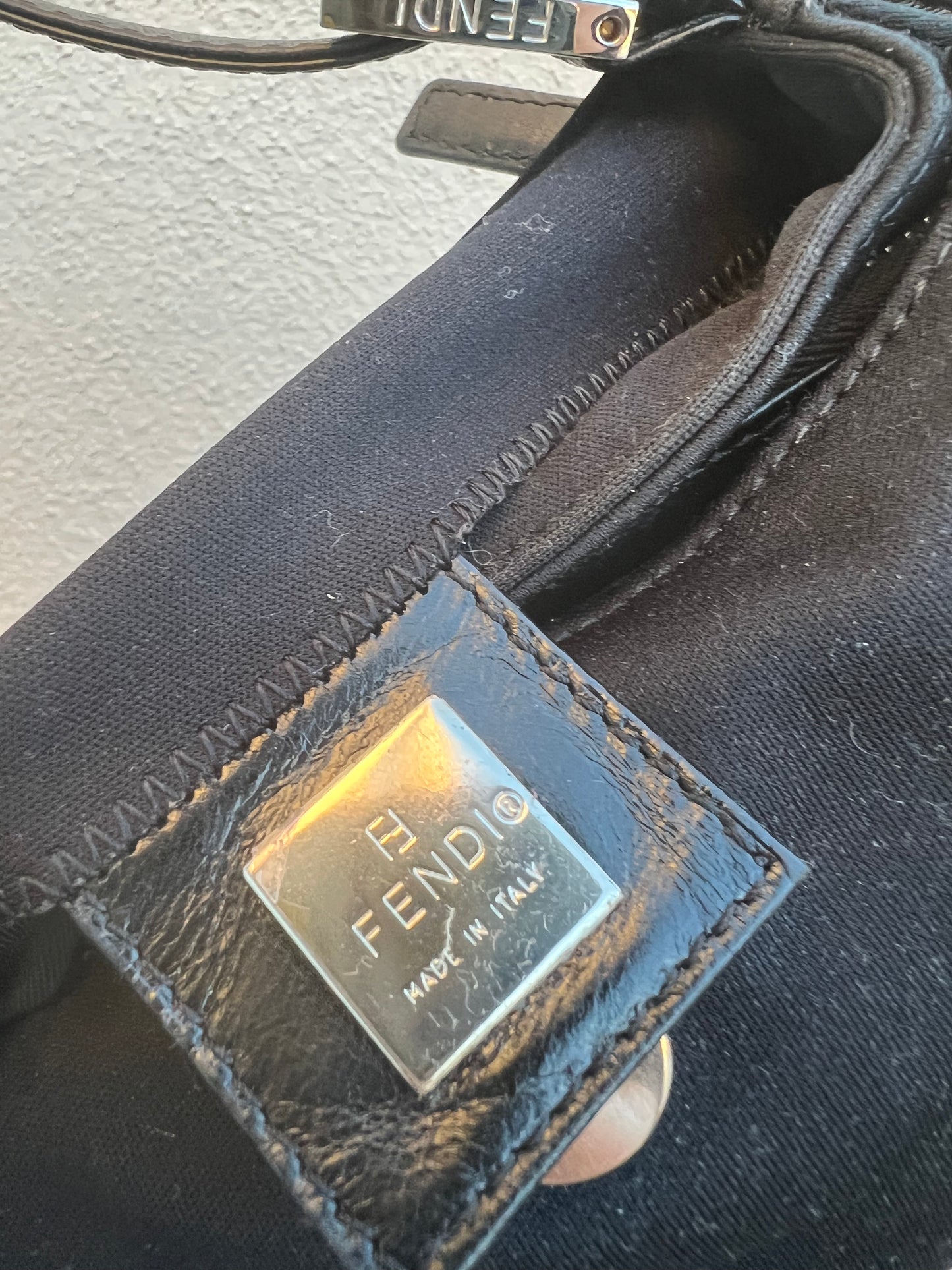Pre-loved Fendi Mini Baguette Handbag Black