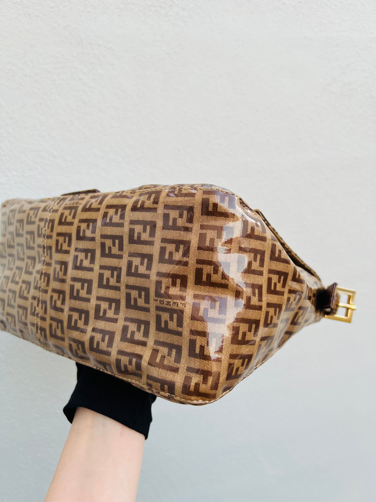 Pre-loved Fendi Vintage Crystal Zucchino Mamma Baguette Handbag