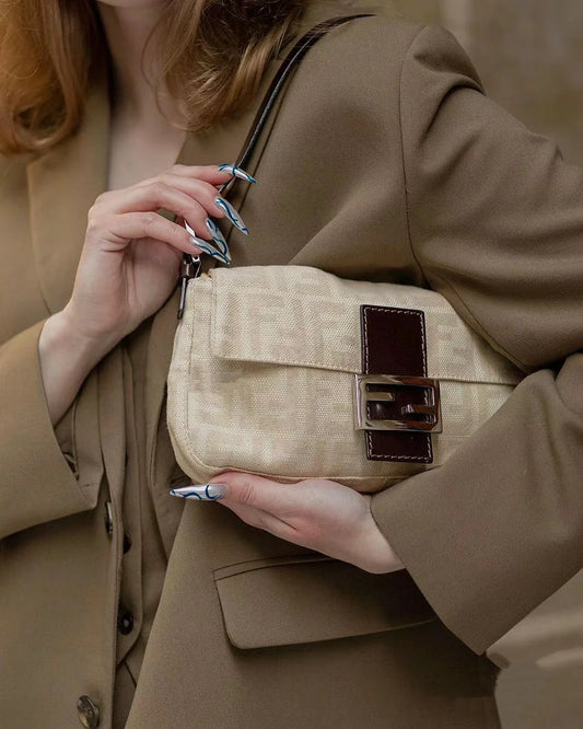 Pre-loved Fendi Zucca Baguette Handbag