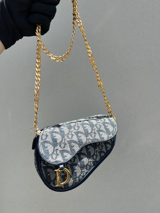 Pre-loved Christian Dior Saddle Pouch Trotter Handbag