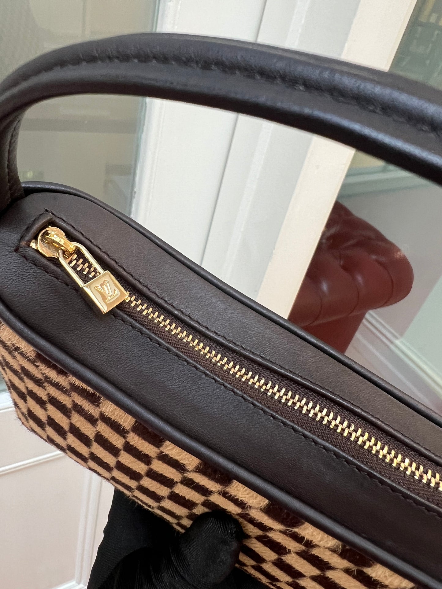 Pre-loved Louis Vuitton Vintage Ponyhair Damier Sauvage Tigre Handbag 2000