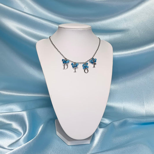 Pre-loved Christian Dior by John Galliano silver-toned letters and turquoise beads Necklace