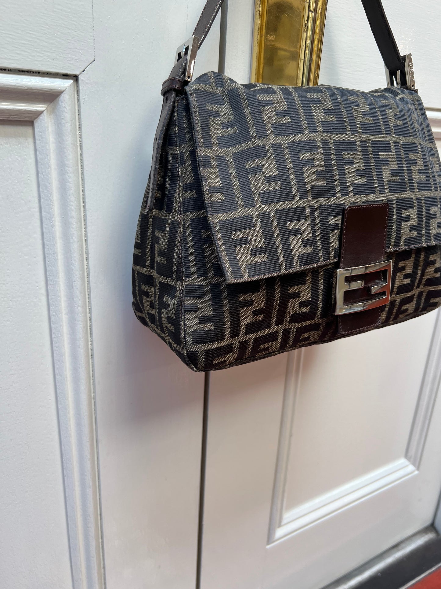Pre-loved Fendi Vintage Zucca Mamma Handbag