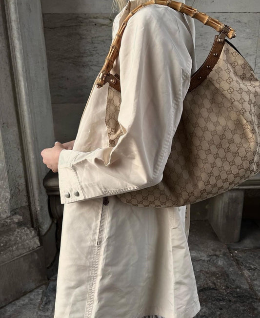 Pre-Owned
Gucci GG Canvas Bamboo Studded handbag 2000s