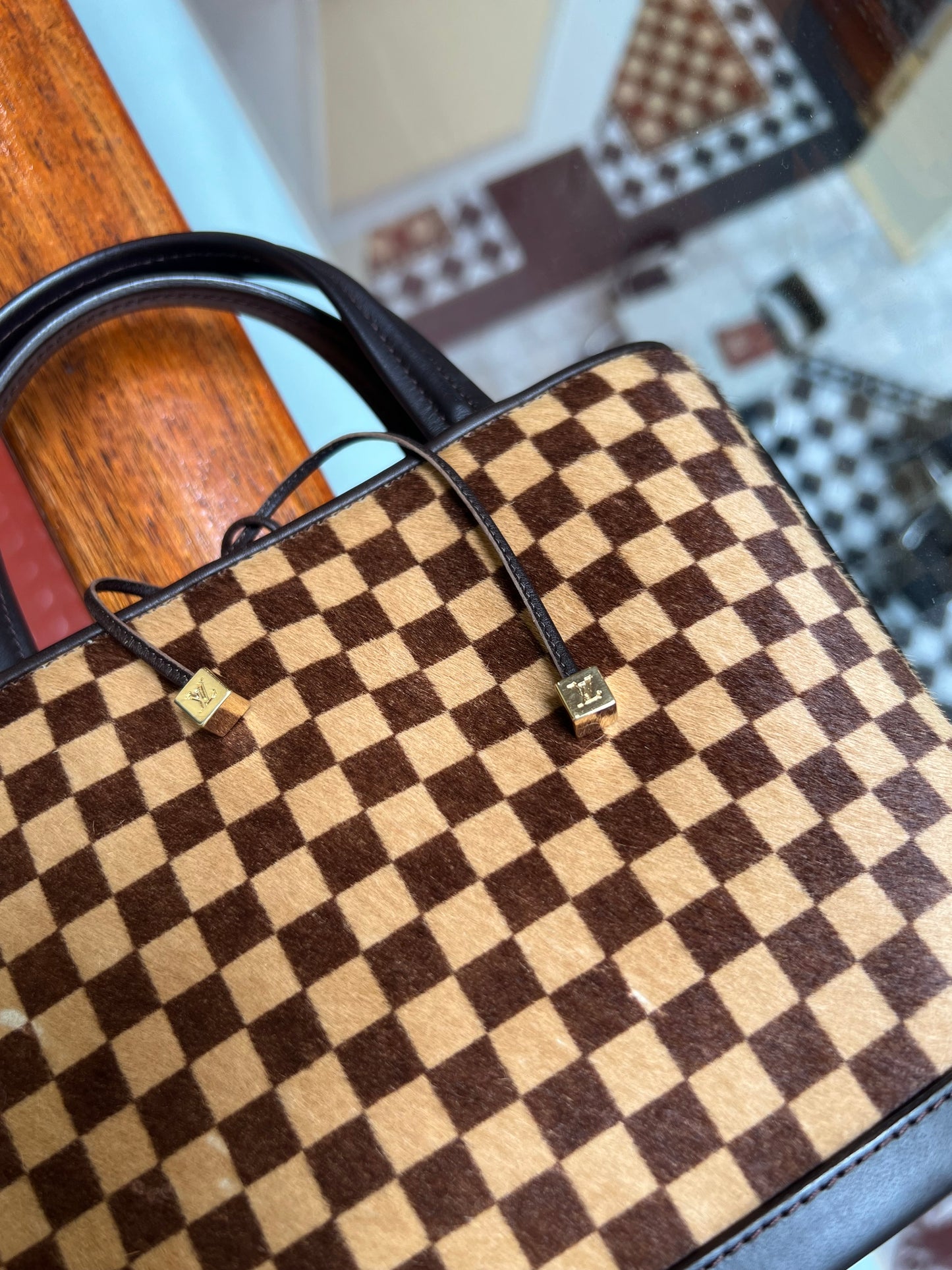 Pre-loved Louis Vuitton Damier Sauvage Impala Pony Hair Hand Bag