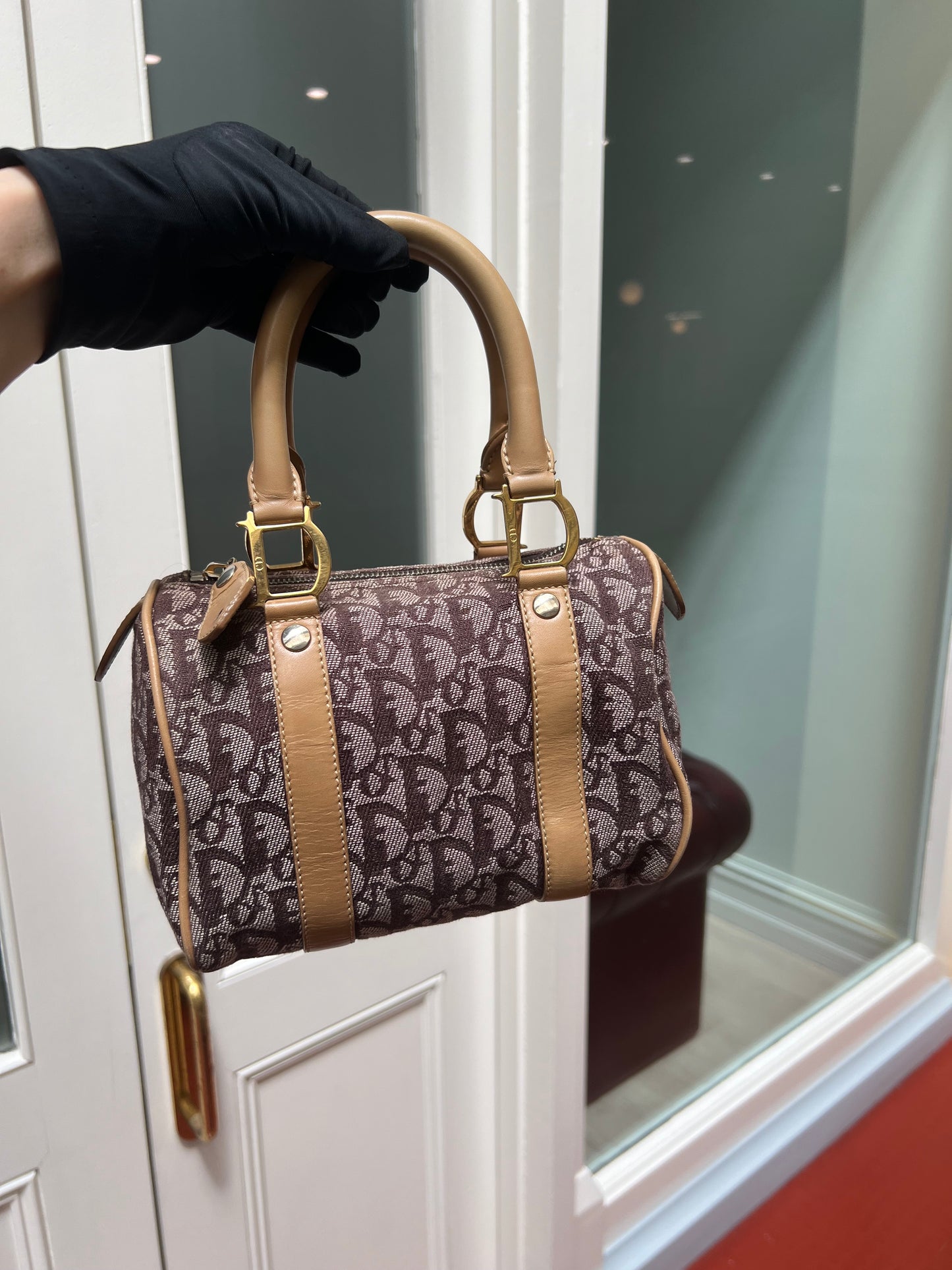 Christian Dior Trotter Boston Cloth Oblique Mini Handbag 2002