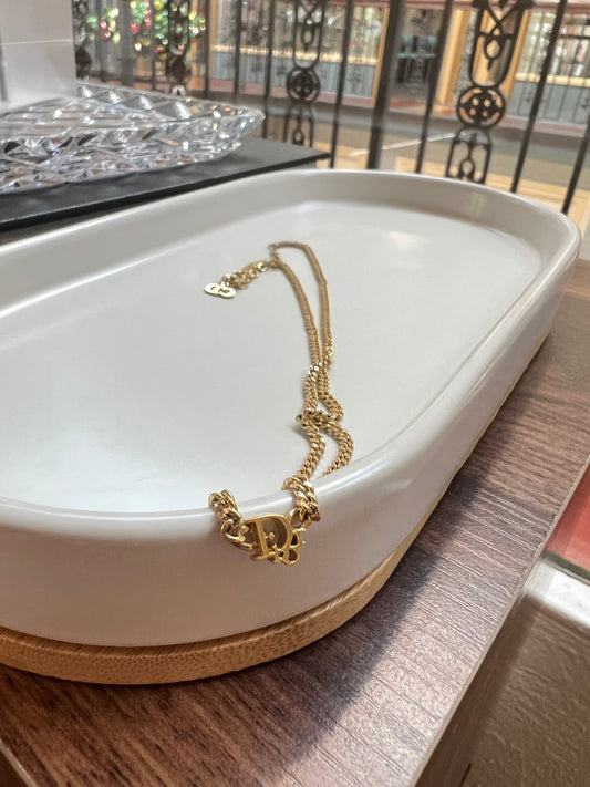 Pre-loved Christian Dior Vintage Logo Chain Necklace