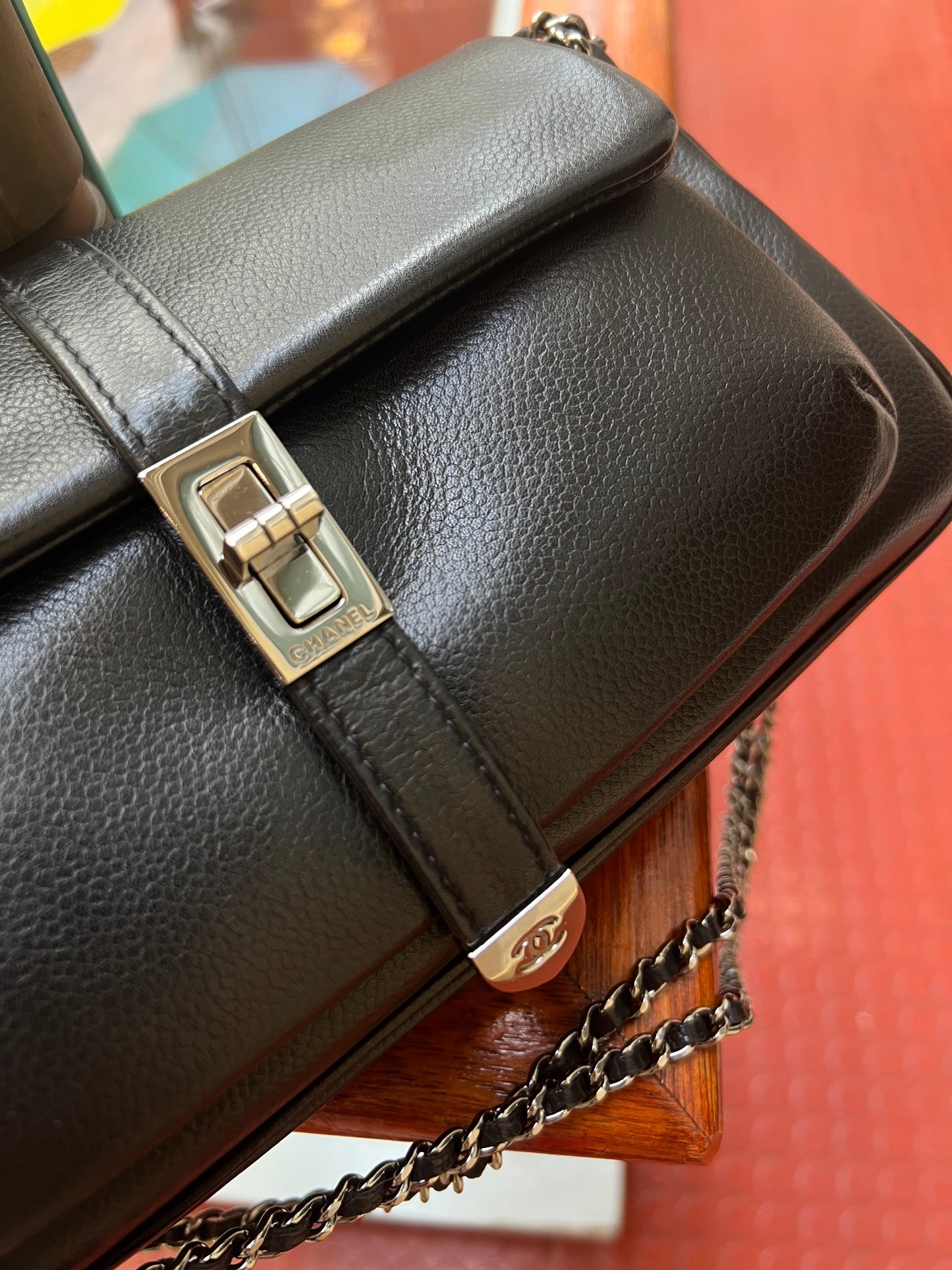 Pre-loved Chanel 2.55 Black Caviar Leather Shoulder & Crossbody Bag
