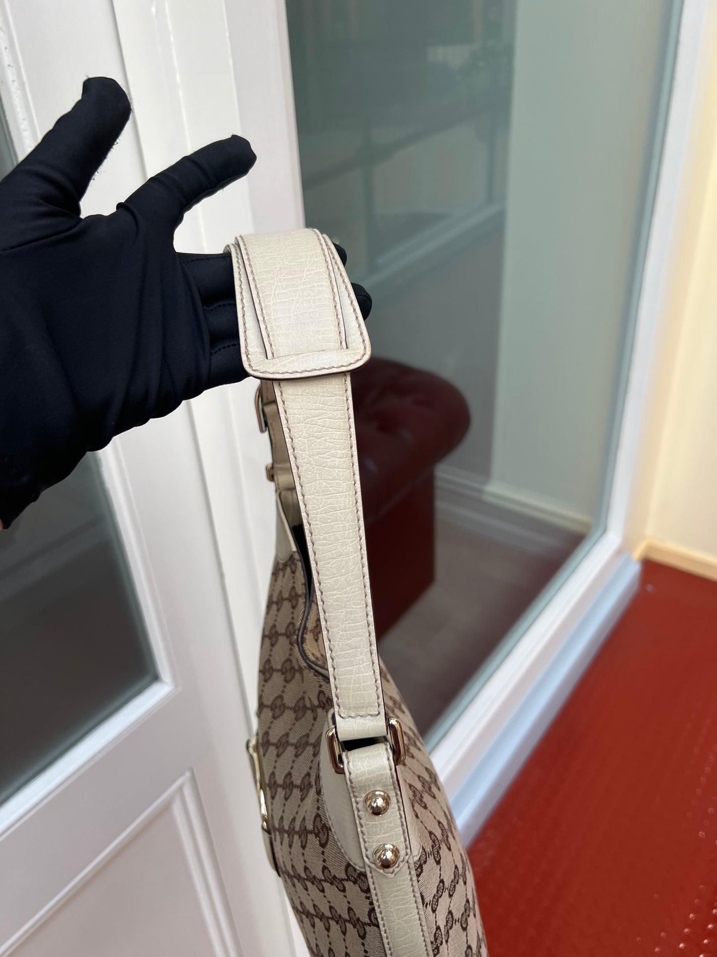 Pre-loved Gucci Hobo Horsebit Monogramm GG Shoulder bag
