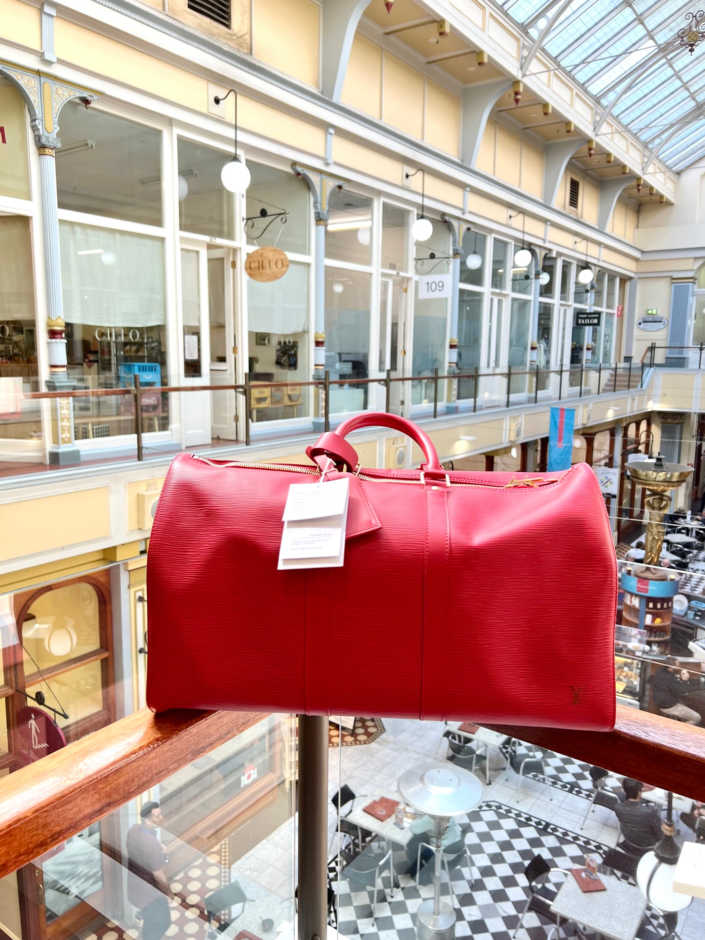 Pre-loved Louis Vuitton Keepall Leather 45 Travel Bag Red Epi Leather