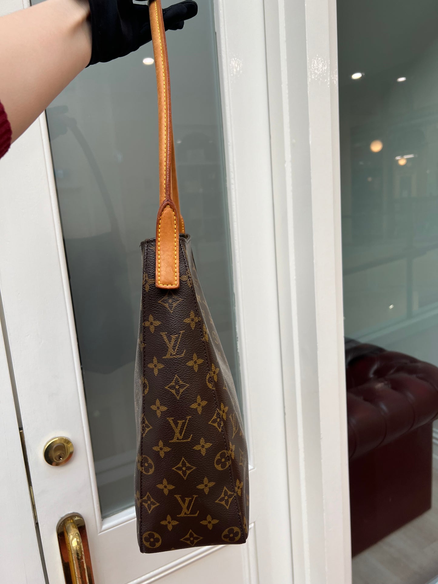 Pre-loved Louis Vuitton Looping Leather Handbag Monogram GM 2004