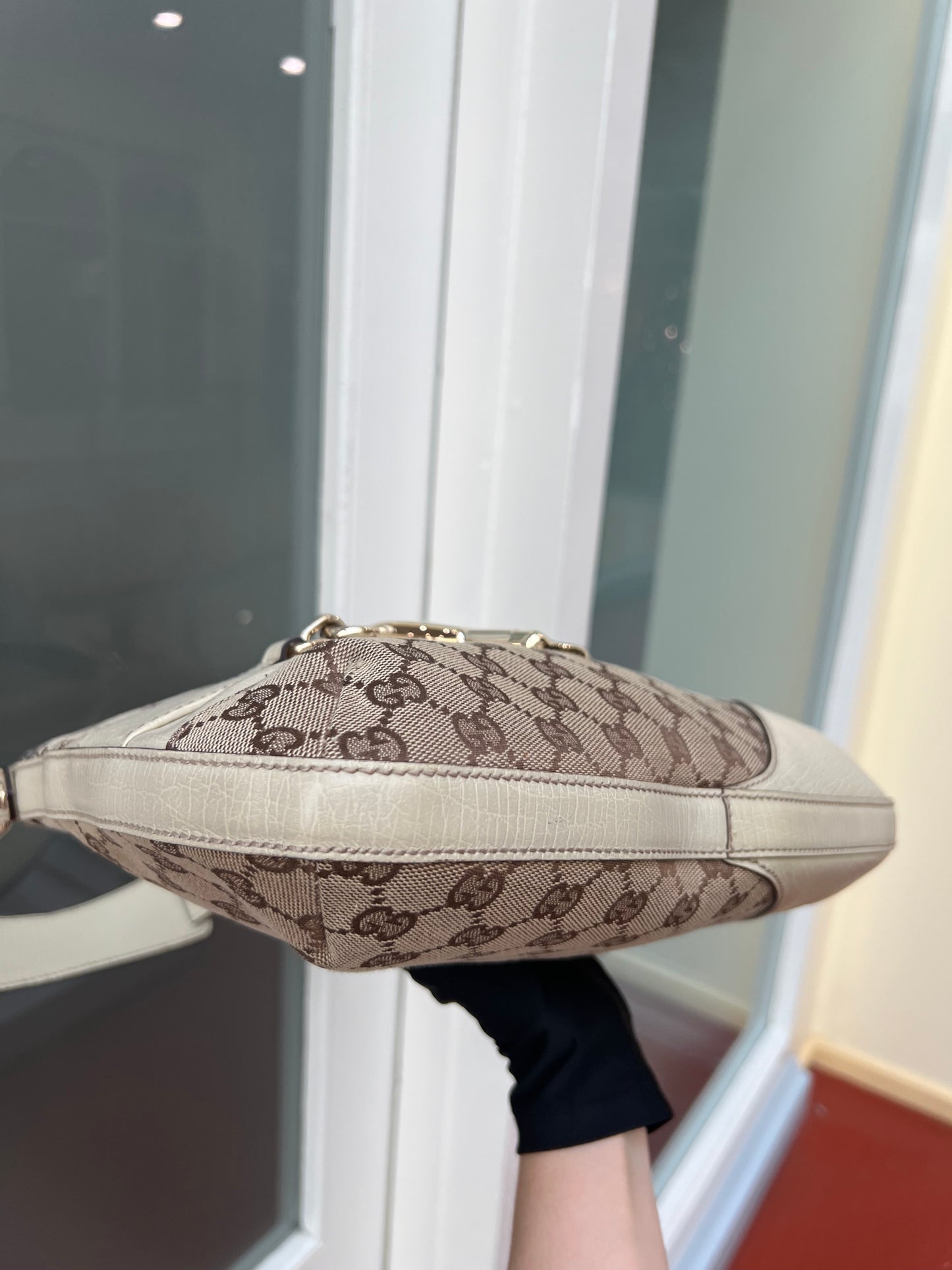 Pre-loved Gucci Hobo Horsebit Monogramm GG Shoulder bag
