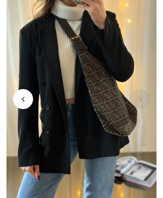 Pre-loved Fendi Tobacco Zucca Print Large Shoulder Hobo Bag Brown