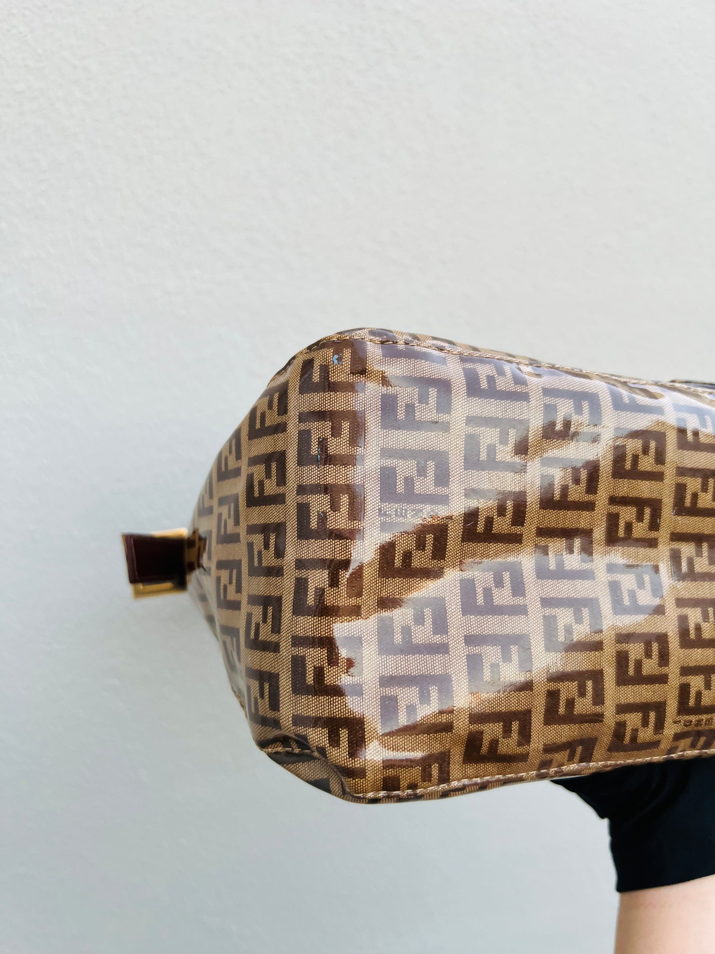 Pre-loved Fendi Vintage Crystal Zucchino Mamma Baguette Handbag