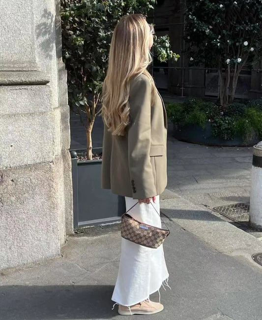 Pre-loved Gucci vintage GG Canvas Boat Baguette Bag Brown