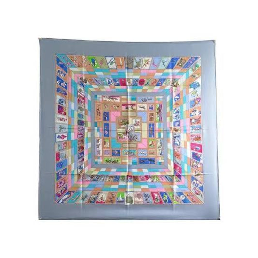 Pre-owen Vintage Correspondence Hermès
Scraf By Caty Latham 100% Silk Twill