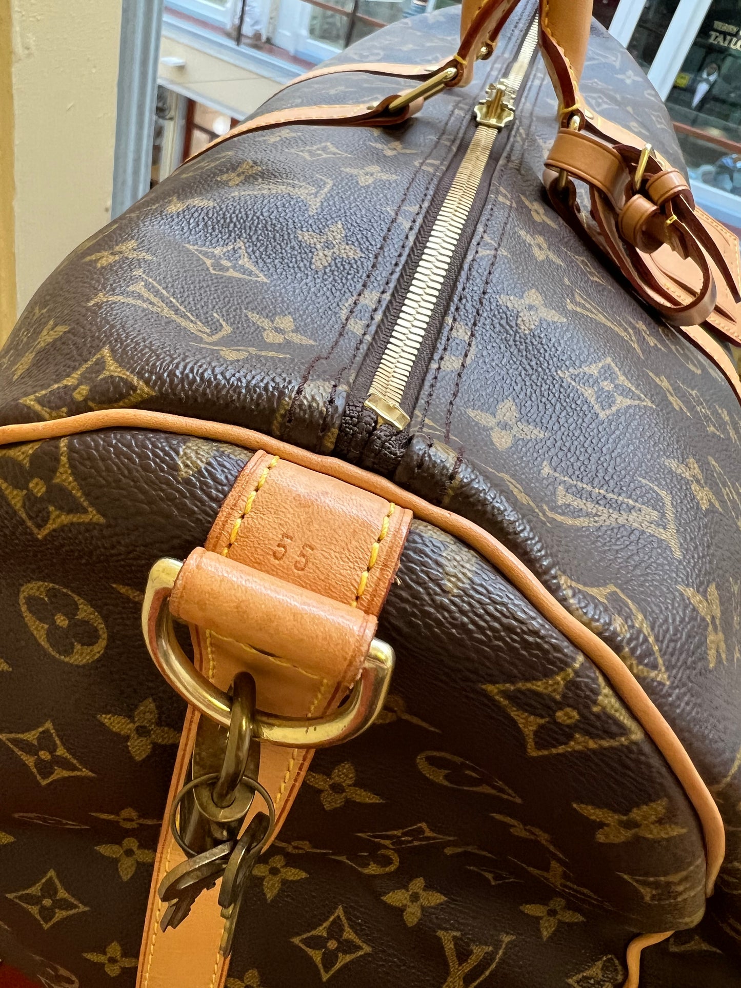 Pre-loved Louis Vuitton Keepall Bandoulière 55 Travel Bag Monogram 2002