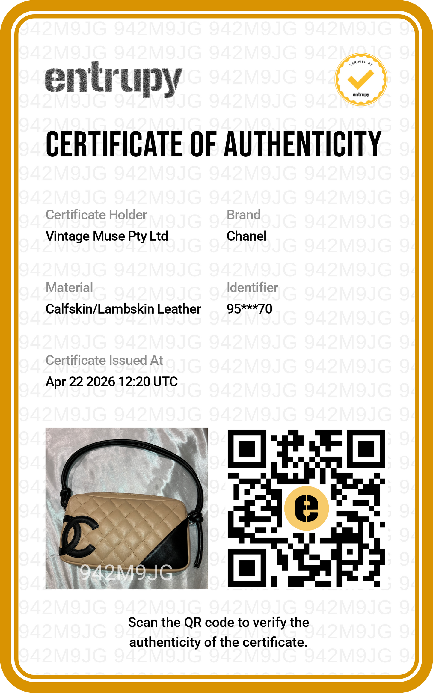 Pre-loved Chanel Beige & Black Quilted Lambskin Cambon Shoulder Pochette