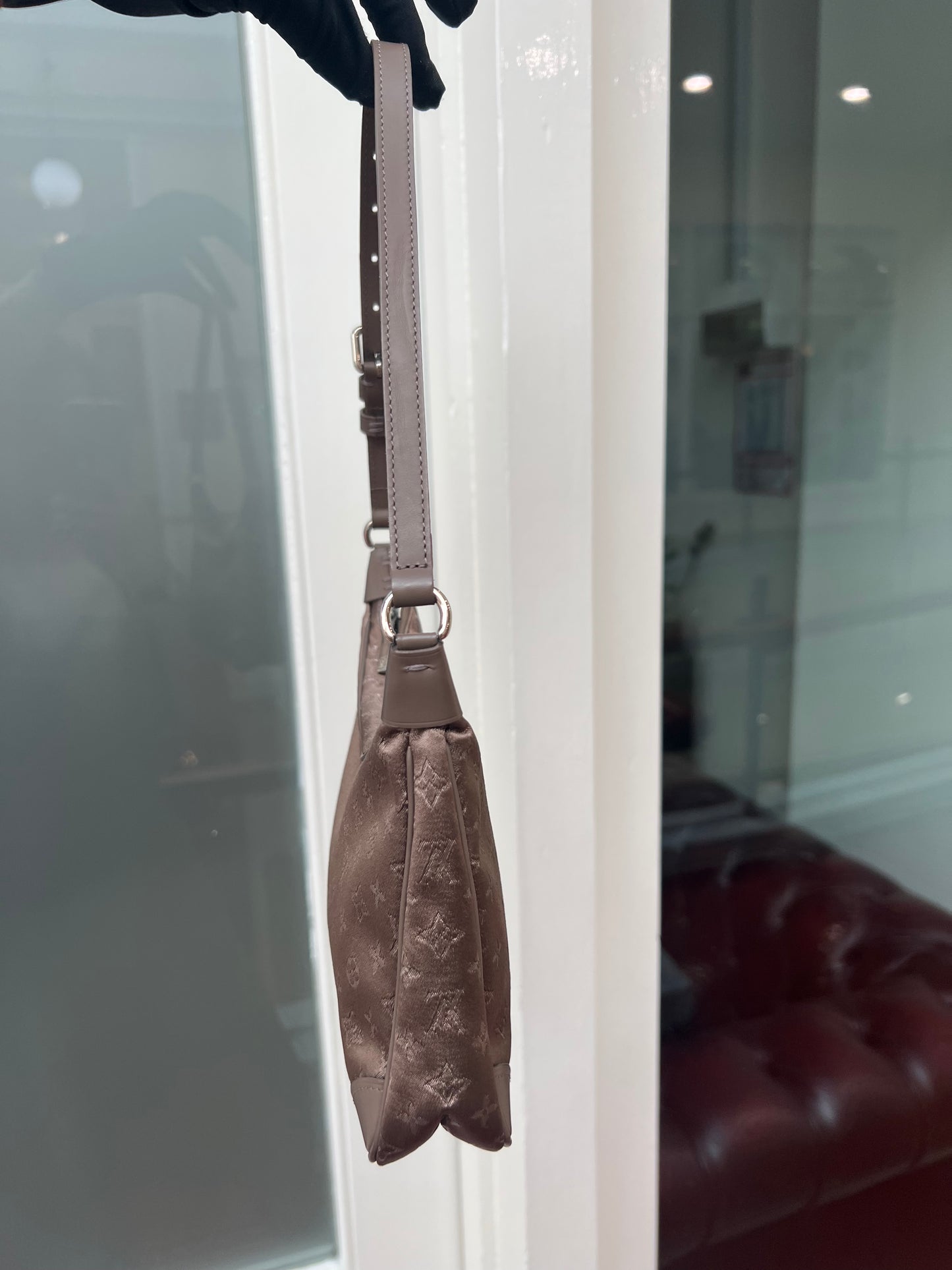 Pre-loved Louis Vuitton Mini Silk Boulogne Handbag Champagne