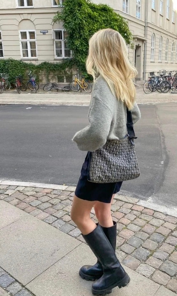 Pre-loved Dior Vintage Trotter Shoulder Messenger Bag Navy