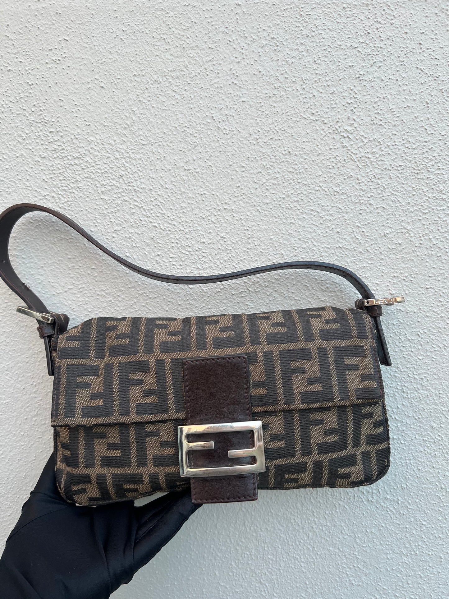 Pre-loved Fendi Vintage Zucca Baguette Handbag