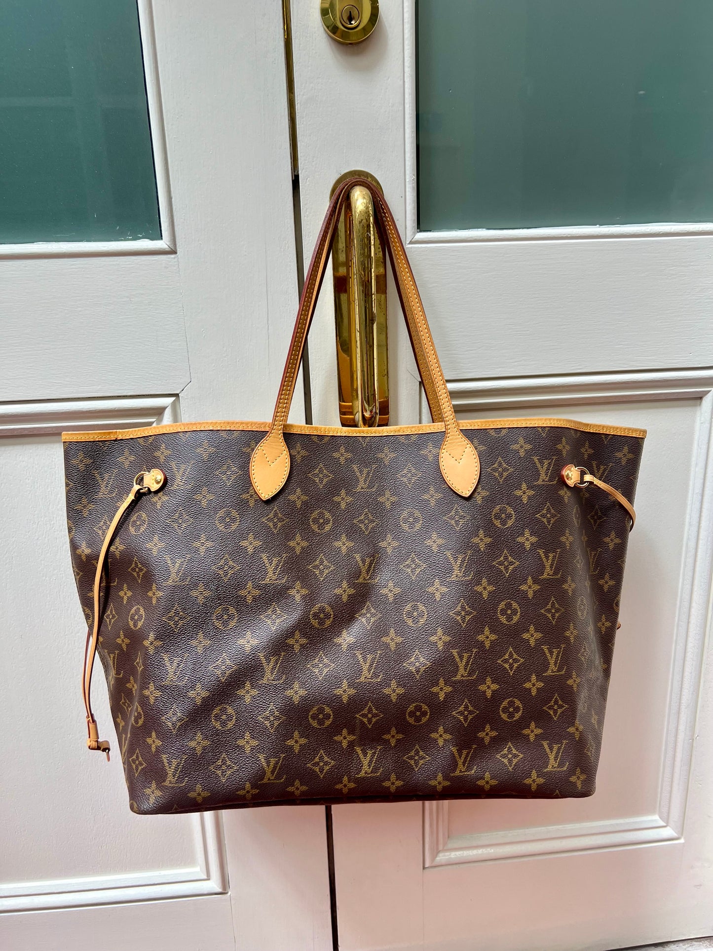 Pre-loved Louis Vuitton Neverfull Leather Tote GM Monogram 2008