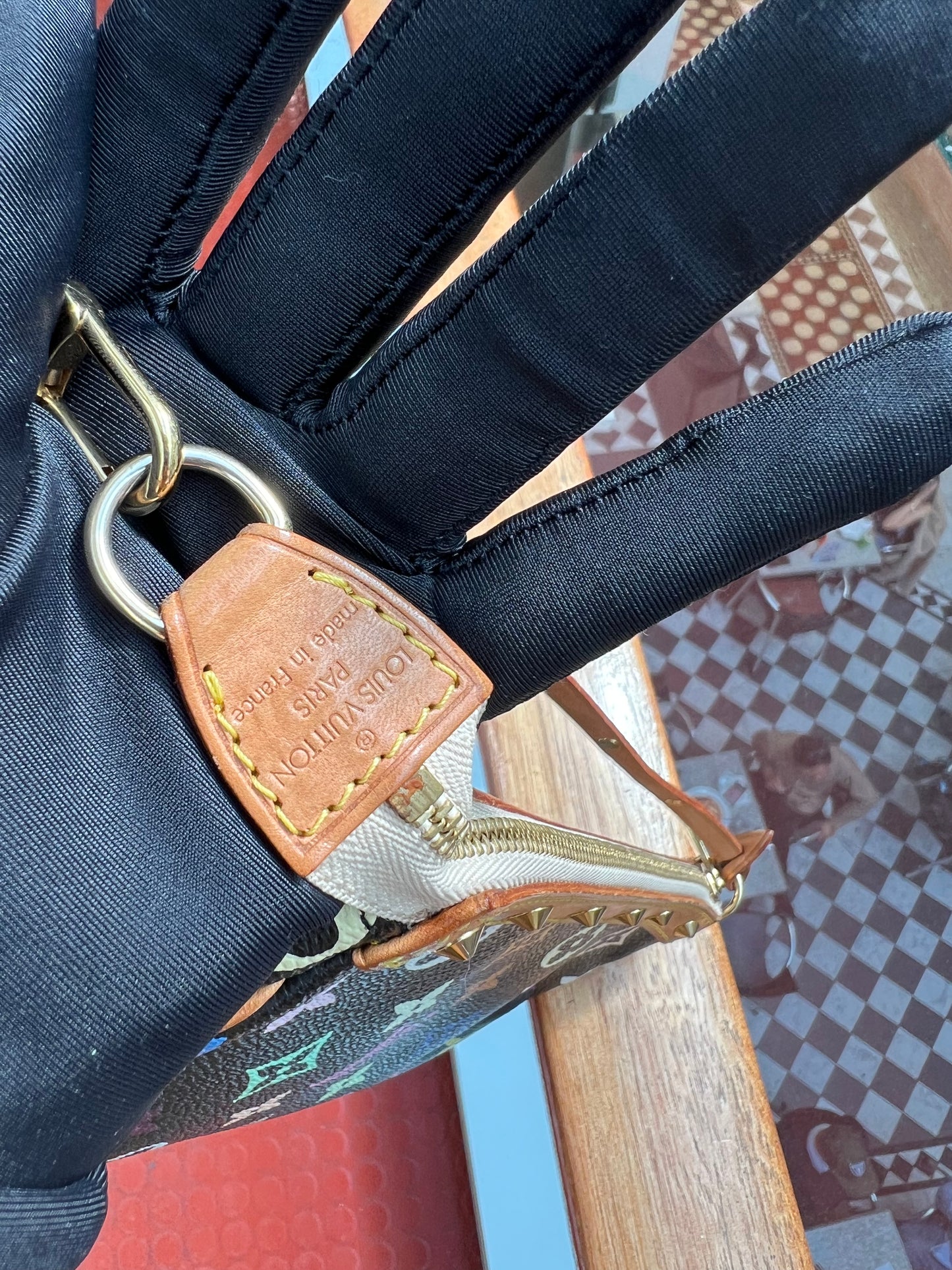 Pre-loved Louis Vuitton Vintage Pochette Accessoire Leather Handbag In Takashi Murakami Multicolour Monogram