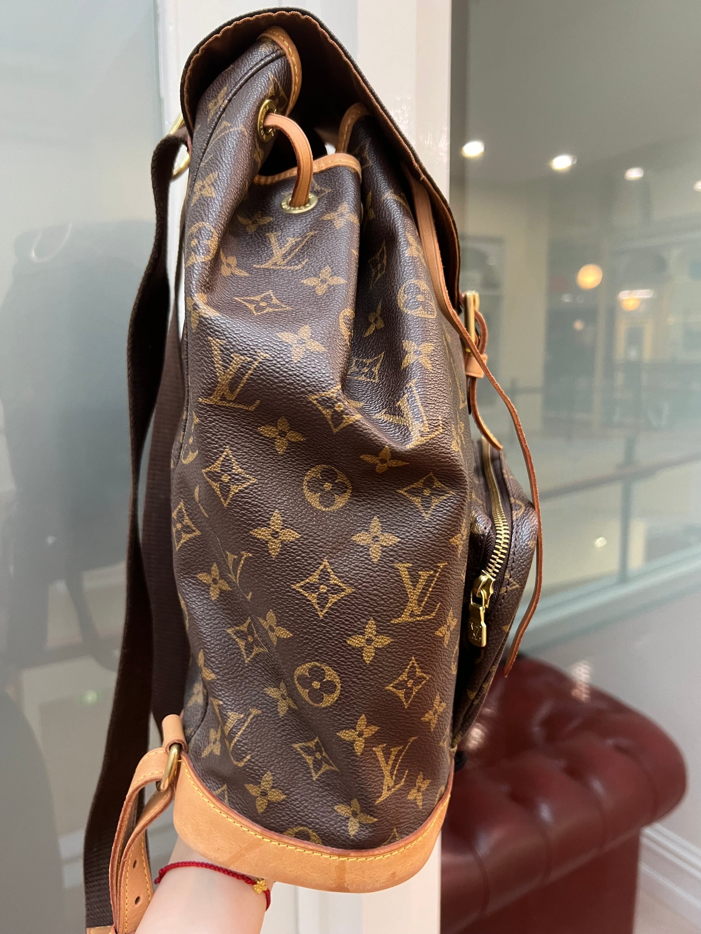 Pre-loved Louis Vuitton Backpack Monogram Montsouris GM Brown Men's Women's 2000