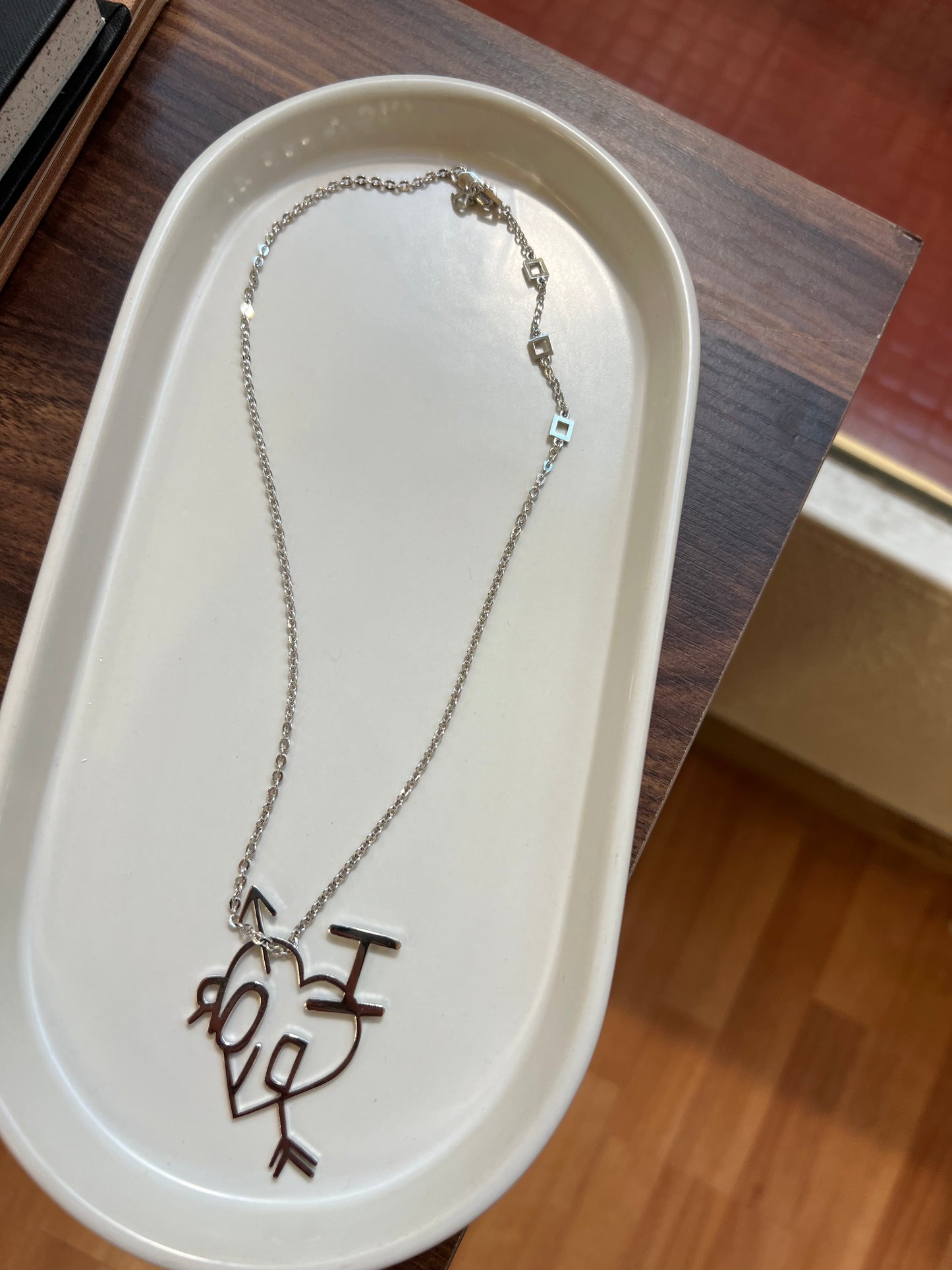 Pre-loved CHRISTIAN DIOR HEART AND ARROW NECKLACE 2004