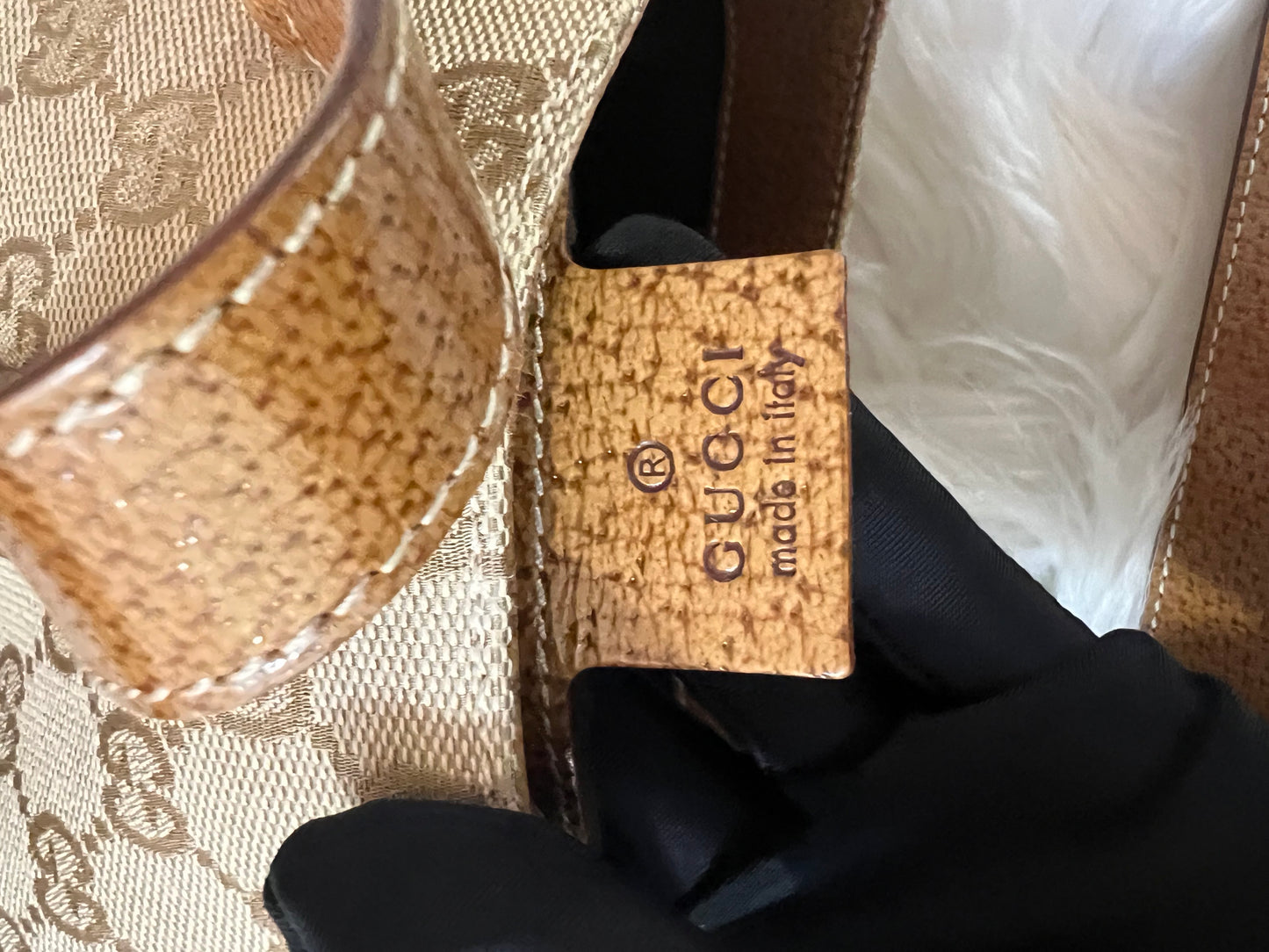 Pre-Loved Gucci Gg Canvas Nailhead Jackie Shoulder Bag