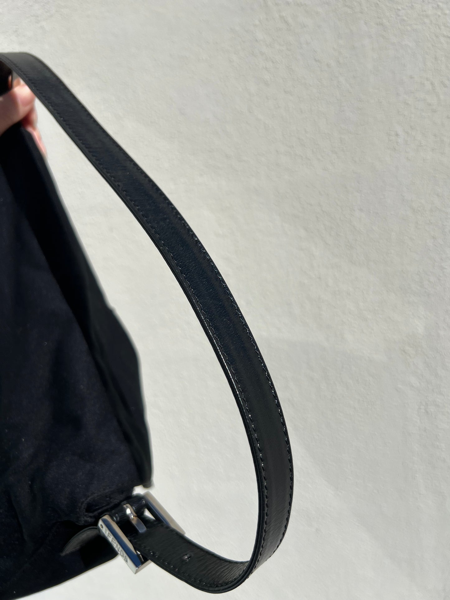Pre-loved Fendi Mamma Baguette Handbag Black Nylon