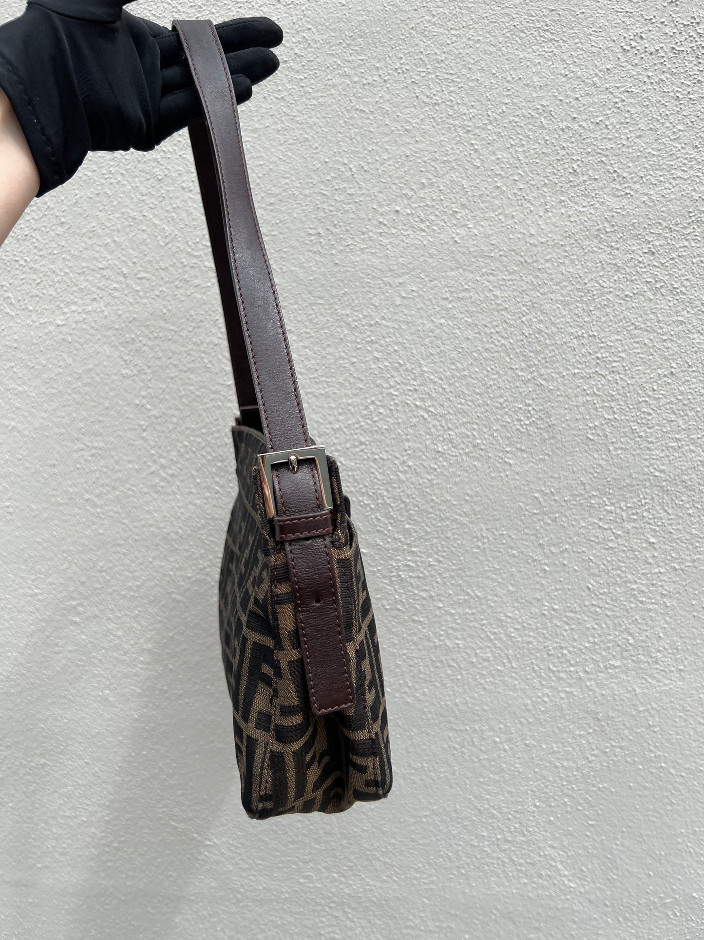 Pre-loved Fendi Zucca FF Mamma Forever Baguette Flap