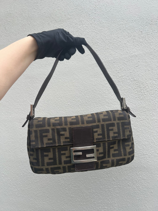 Pre-loved Fendi Vintage Zucca Baguette Handbag