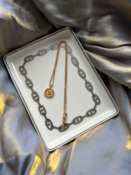 Pre-loved Christian Dior Vintage Logo-pendant Chain Necklace