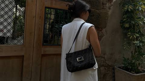 Pre-loved Fendi Zucca FF Mamma Forever Baguette Flap