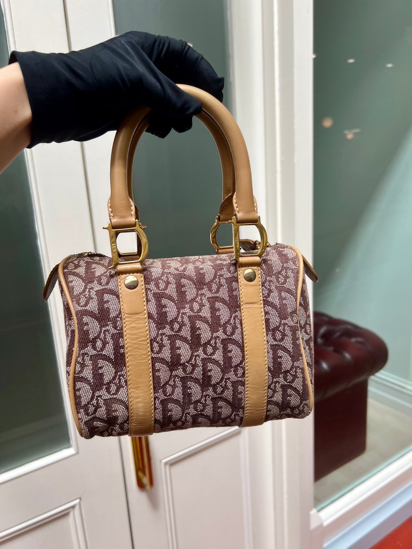Christian Dior Trotter Boston Cloth Oblique Mini Handbag 2002