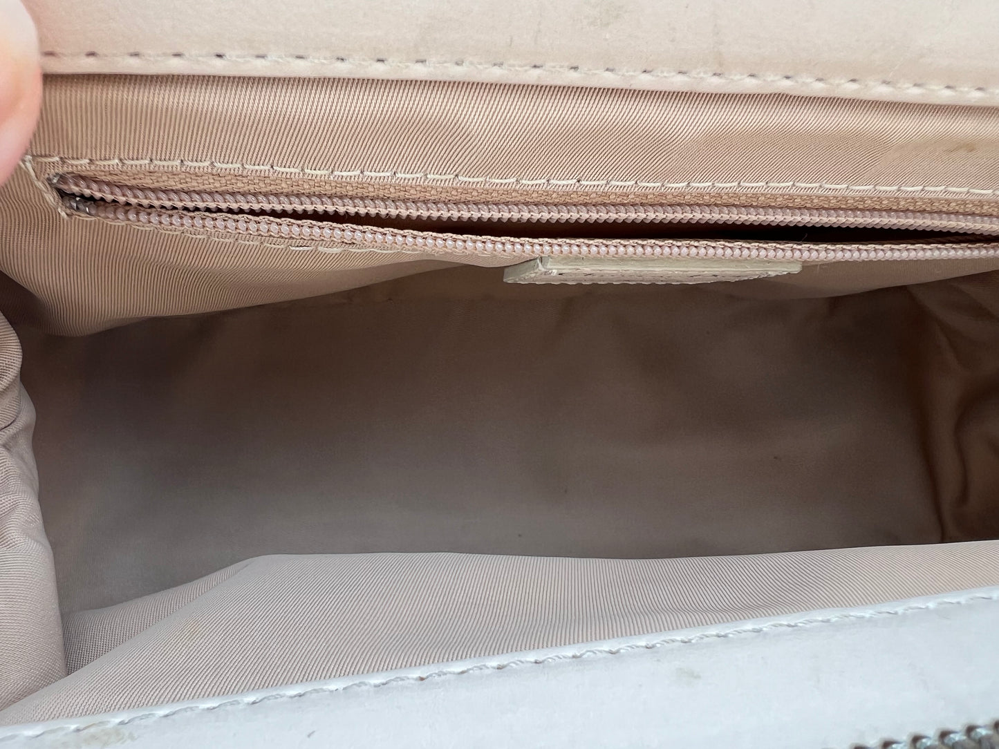 Pre-loved Dior Beige/White Coated Canvas Diorissimo Romantique Trotter Satchel 2008