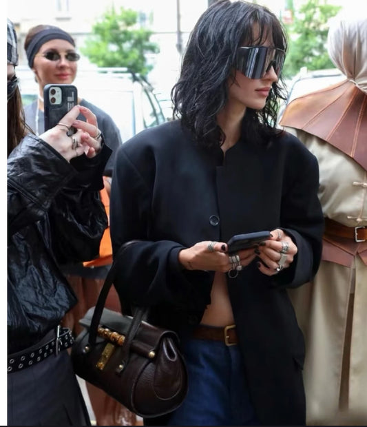 Pre-loved Gucci by Tom Ford Brown Bullet Bag Bamboo Lock Flap S/S 2003