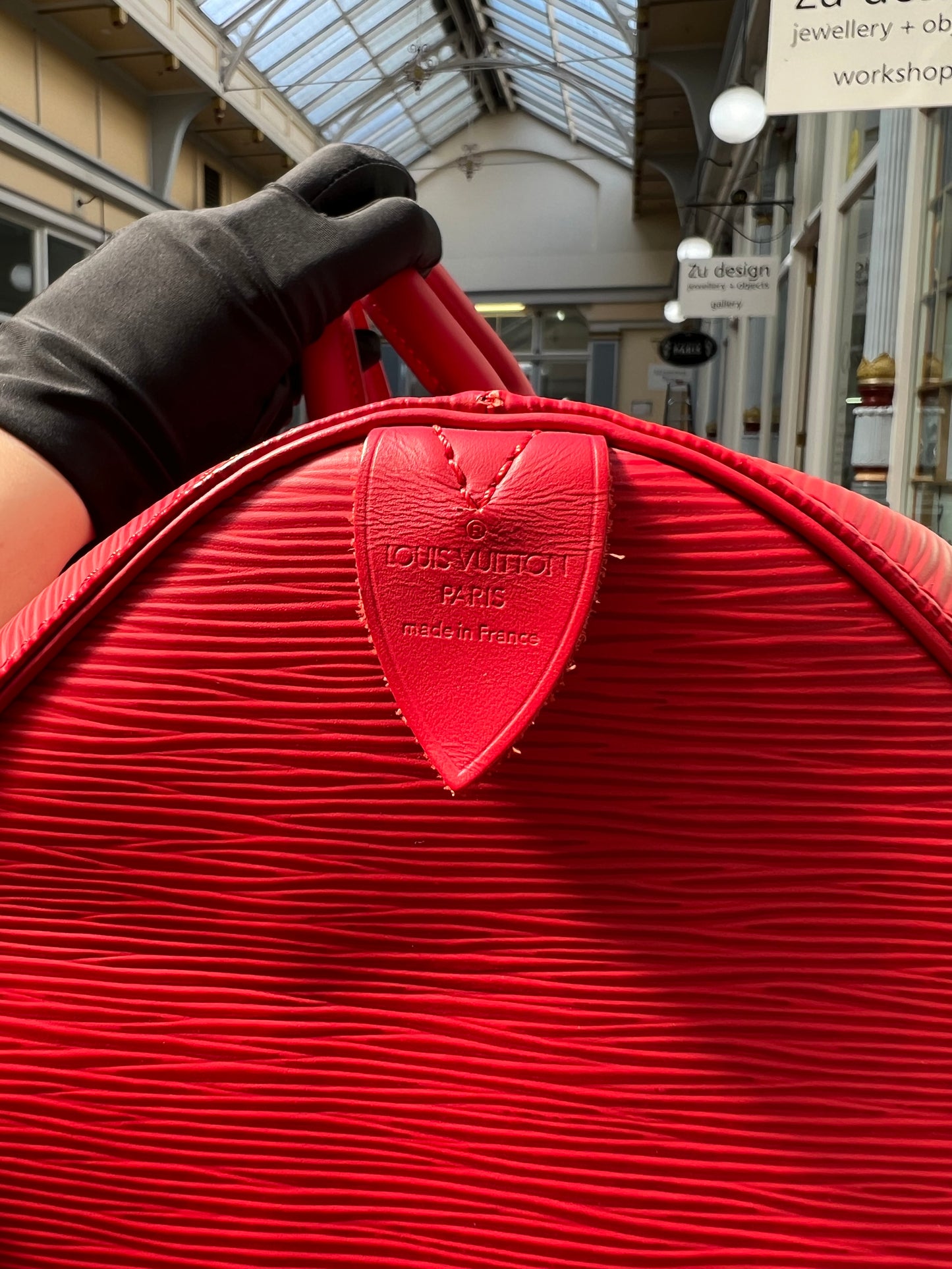 Pre-loved Louis Vuitton Keepall Leather 45 Travel Bag Red Epi Leather