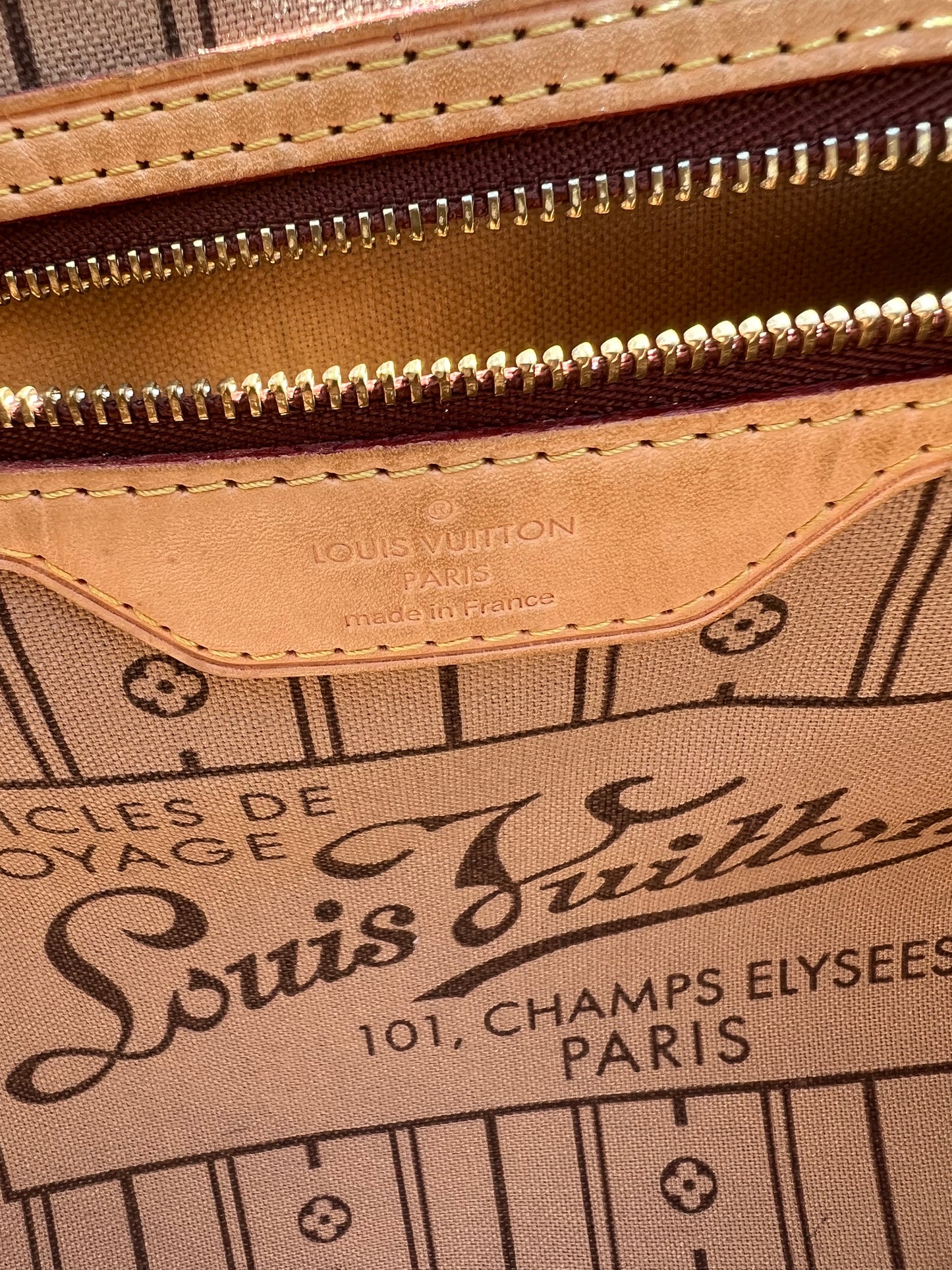 Pre-loved Louis Vuitton Neverfull Leather Tote GM Monogram 2008